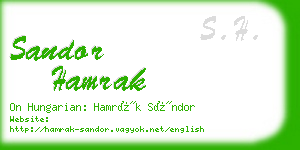 sandor hamrak business card